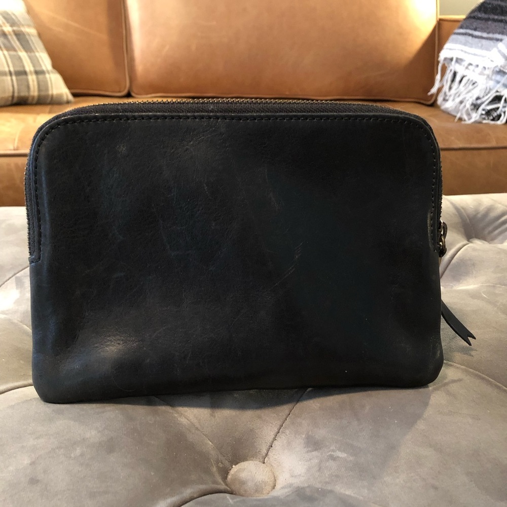Madewell Black Leather Pouch Clutch